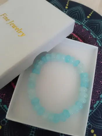 Bracelet pierres bleu aigue marine