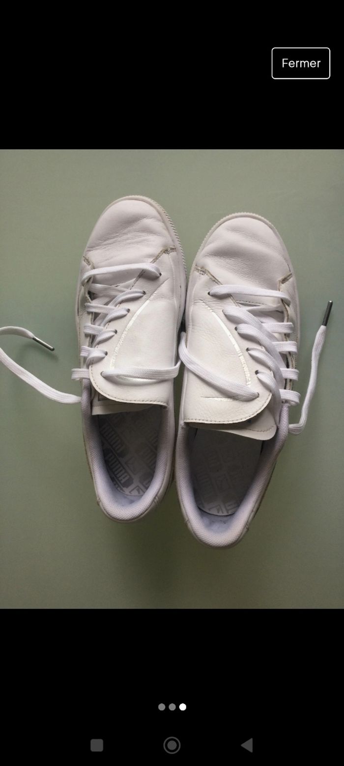 basket puma femme 38 blanches En très bon état - photo numéro 3