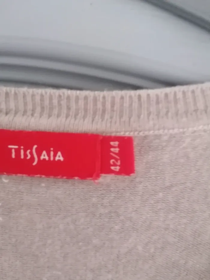 Pull manches courtes beige femme Tissaia taille - - photo numéro 6