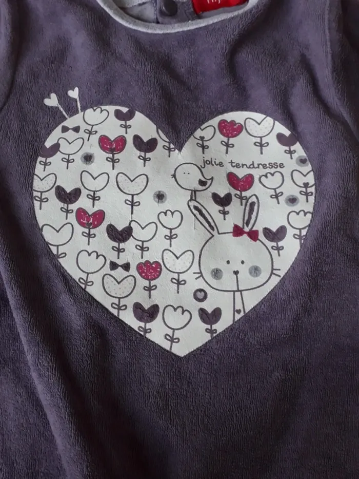 Pyjama / Grenouillère velours 12 Mois - photo numéro 3