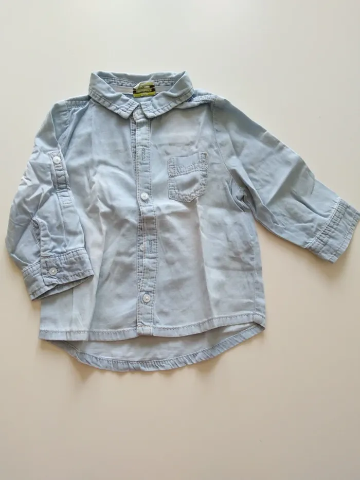 chemise en jean bleu clair tao garcon 12 mois