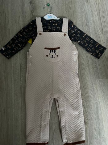 Ensemble salopette bébé garçon 12 mois sucre d’orge 