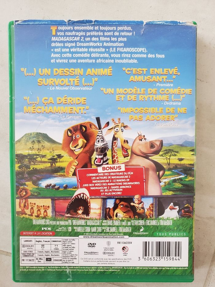 DVD Madagascar 2 Dreamworks - photo numéro 3