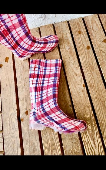 Bottes caoutchouc pluie Pointure 37 En caoutchouc imprimé tartan carreaux
