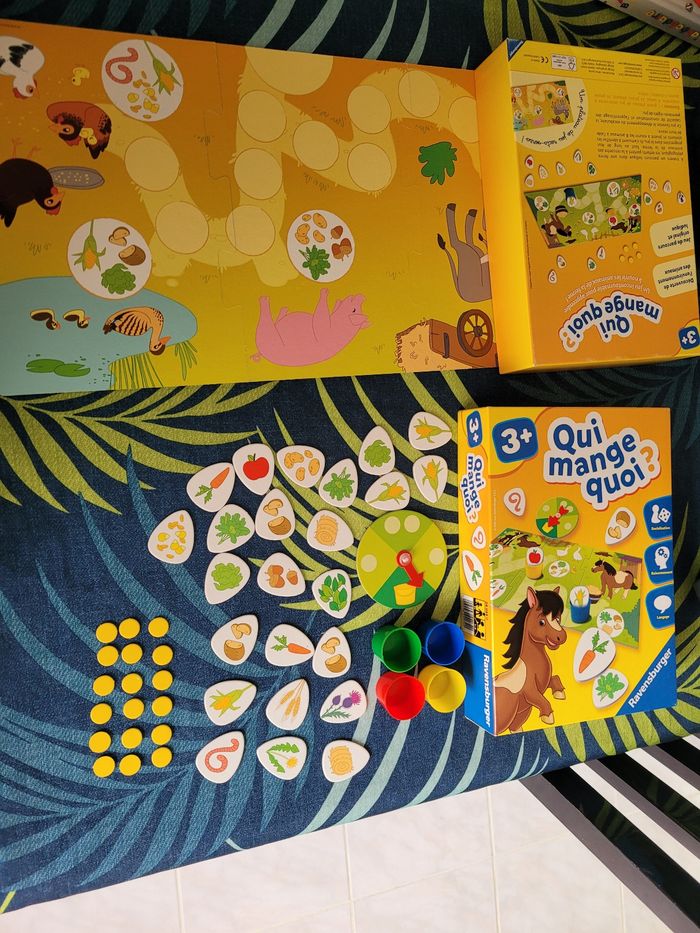 Jeu enfant qui mange quoi