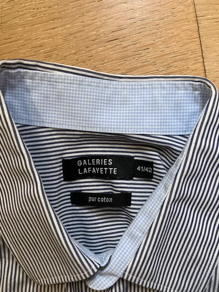 Chemise blanche rayée noire galeries lafayette - photo numéro 3