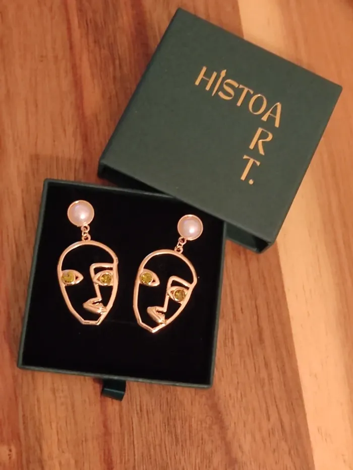 Boîte coffret cadeau bijoux boucles d'oreilles art abstrait neuf - photo numéro 5