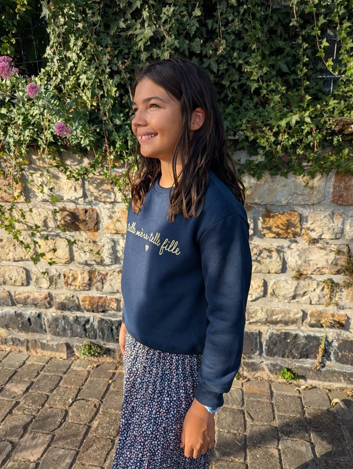 Sweat bleu marine Telle mère telle fille Taille 12 ans - photo numéro 4