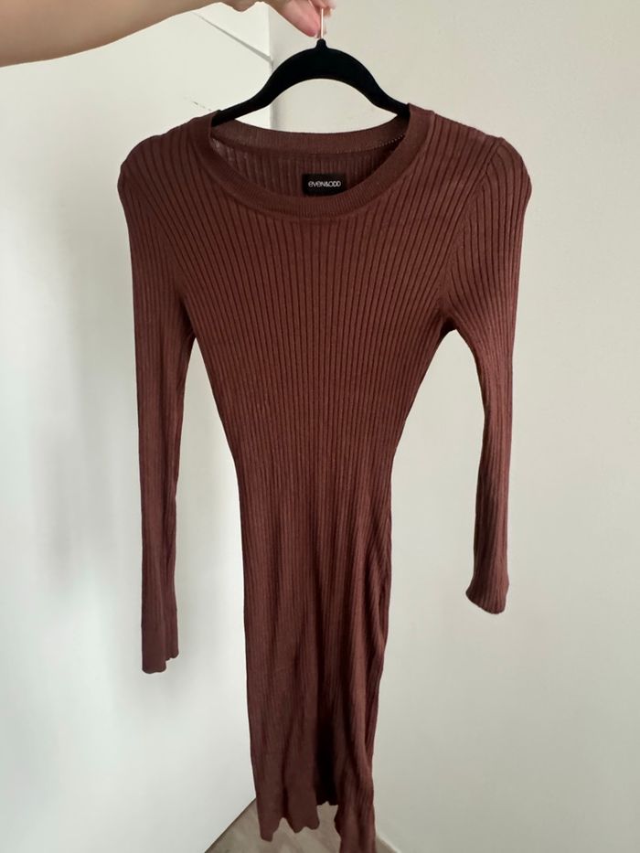Robe en maille marron