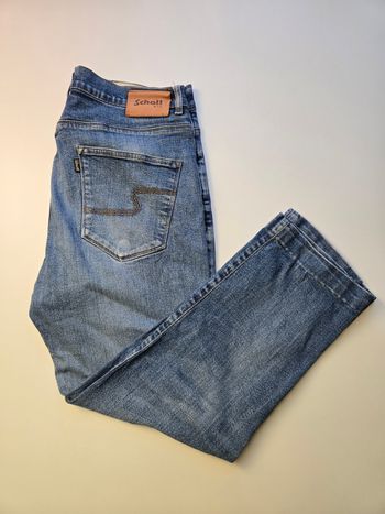 Jean Schott NYC bleu denim stretch taille W32 coupe droite slim