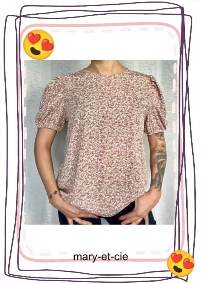 SOLDÉ - Blouse manches courtes taille L - photo numéro 3