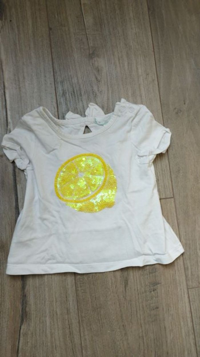 Blouse/ T-shirt citron 12 mois