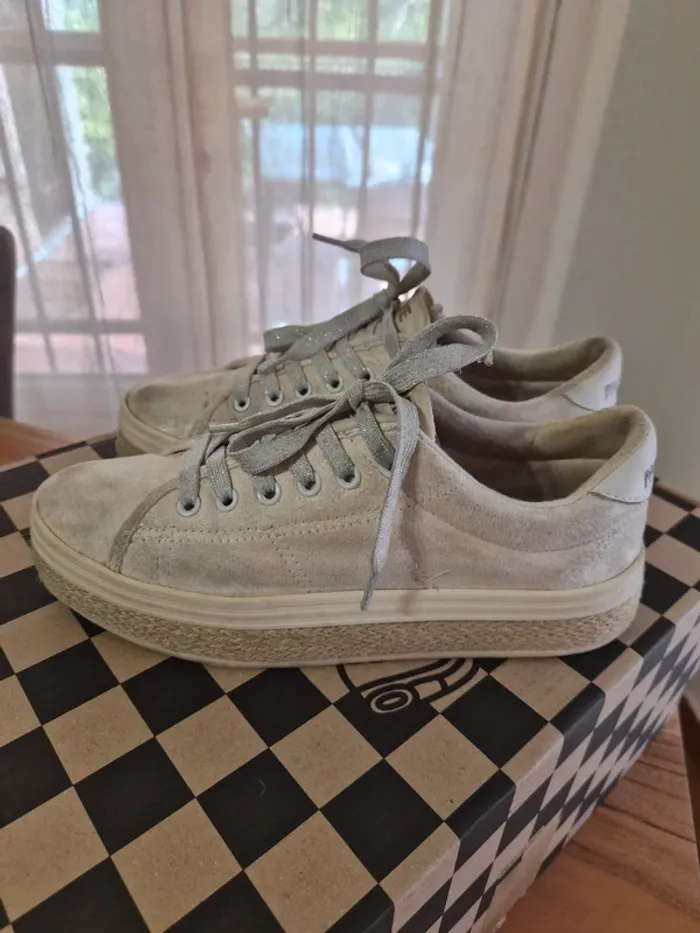 Baskets Nø Name Plateforme Femme – Taille 38 – Couleur Beige