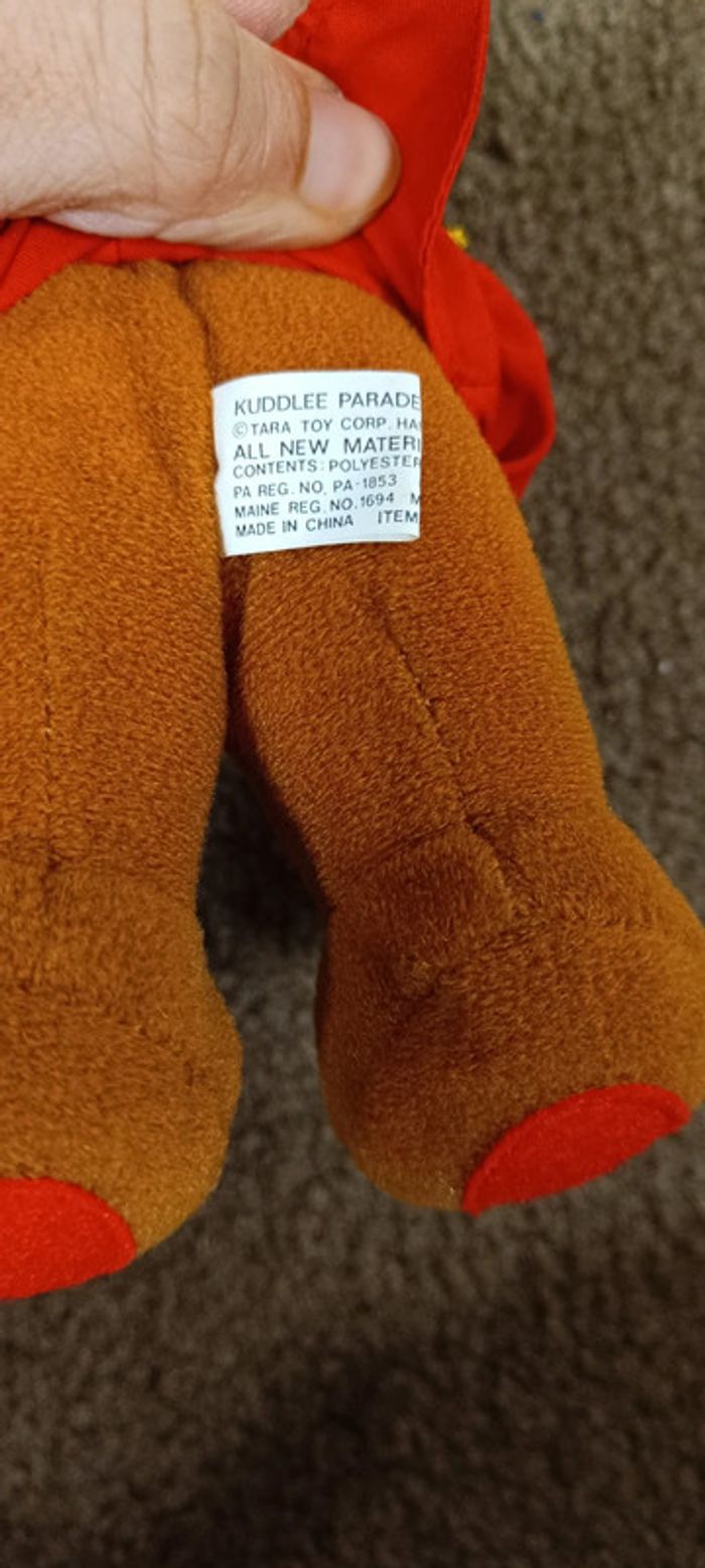 Peluche ours trompette chapeau plume - photo numéro 4