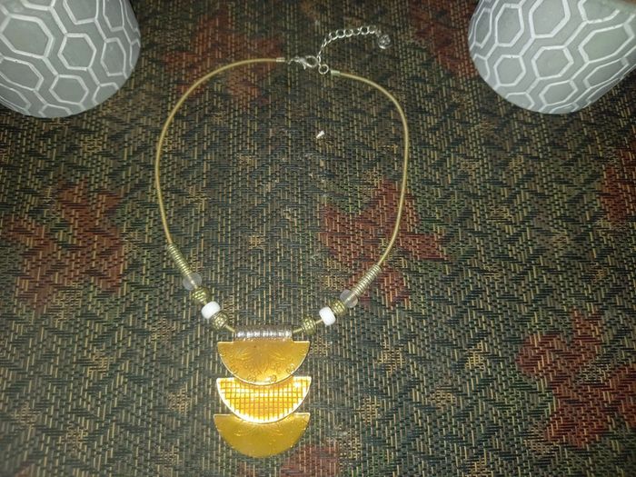Collier marron brun beige ocre Ethnique - photo numéro 3