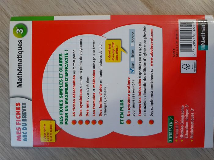 Livre - Mes Fiches ABC du Brevet, Mathématiques 3e - photo numéro 2