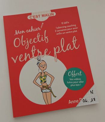 Mon cahier Objectif ventre plat – C’est Malin | Programme 2 semaines, défis & coaching, état neuf