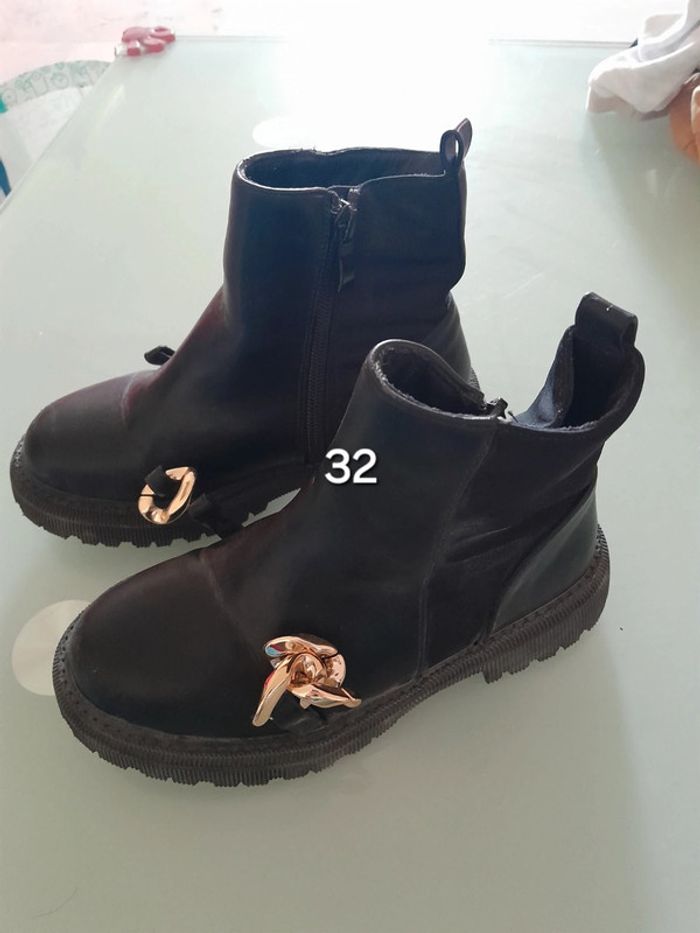 Bottine noire fille 32