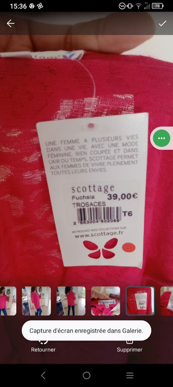 Top femmes 48 fushia à motifs rose c78 - photo numéro 8