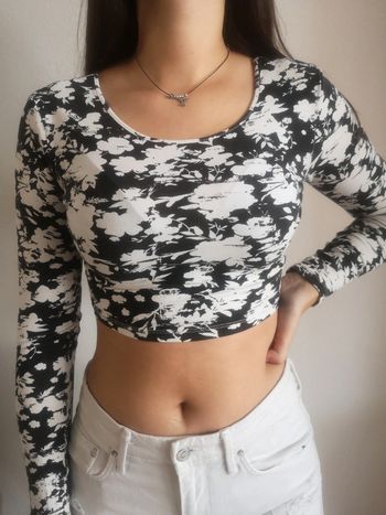 Cropped top fleuri