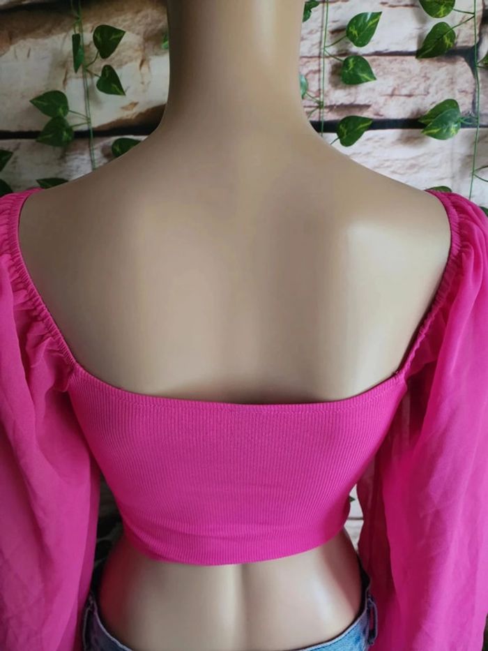 🌸Croptop Shein manches bouffantes transparentes Taille 34🌸 - photo numéro 7