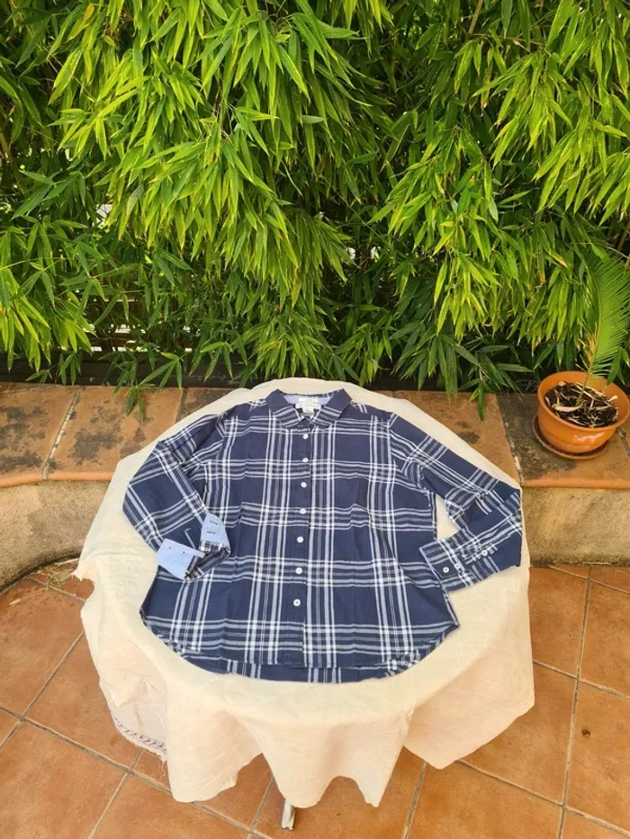 Chemise H&M bleu marine/blanc - photo numéro 2