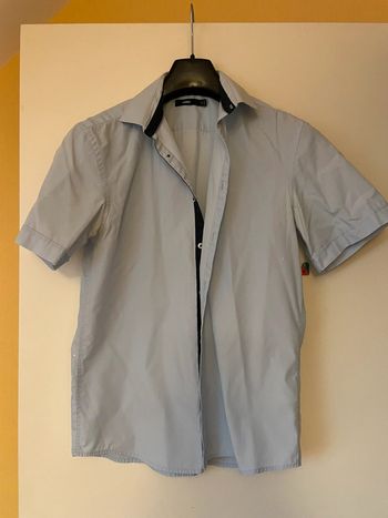 Chemise bleu ciel homme manches courtes
