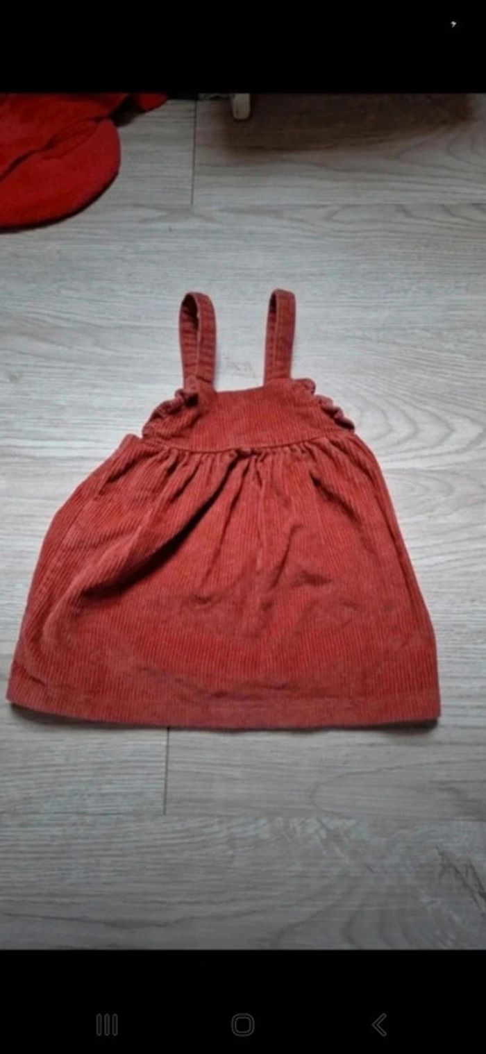 Robe à bretelles tissu côtelé Kiabi 12mois 74cm 👻