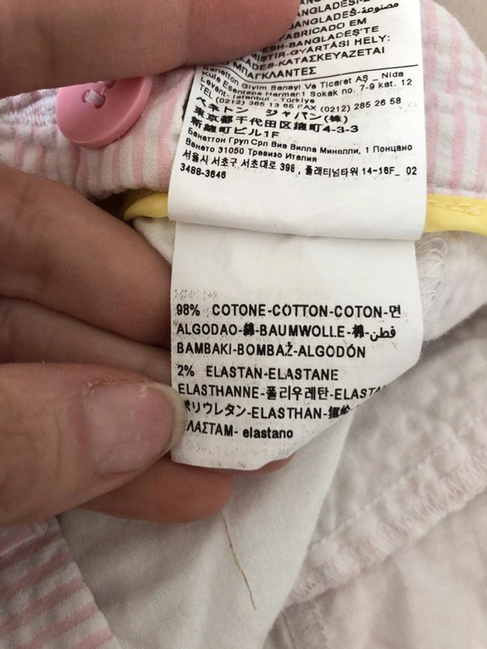 Pantalon stretch sept huitième rayures roses Benetton taille 34 neuf - photo numéro 20