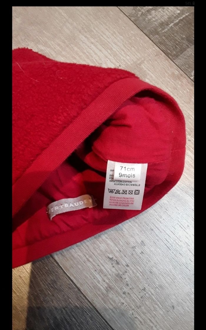 Grenouillere rouge avec bonnet - photo numéro 8