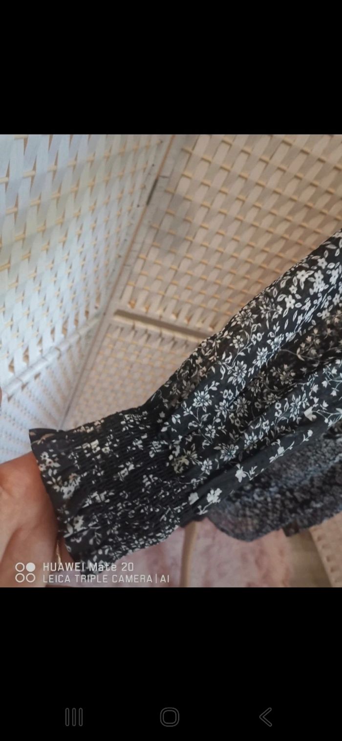💕Jolie Robe Fleurie Noire & Blanche Bizzbee -femme Taille S /36  💕 - photo numéro 7