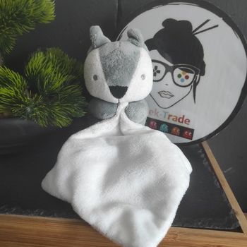 doudou renard mes petits cailloux gris blanc mouchoir  mpc Cpm