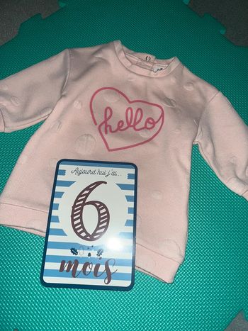 Robe pull rose hello Gémo 6m