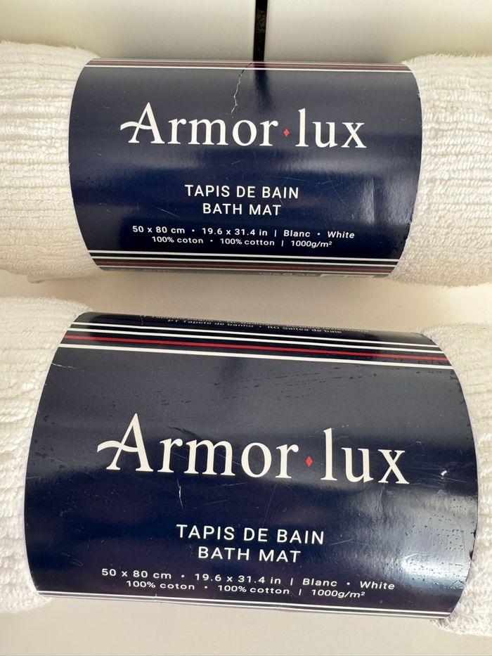 Lot de 2 Tapis de bain Armor-lux 50/80cm.100% coton - photo numéro 2