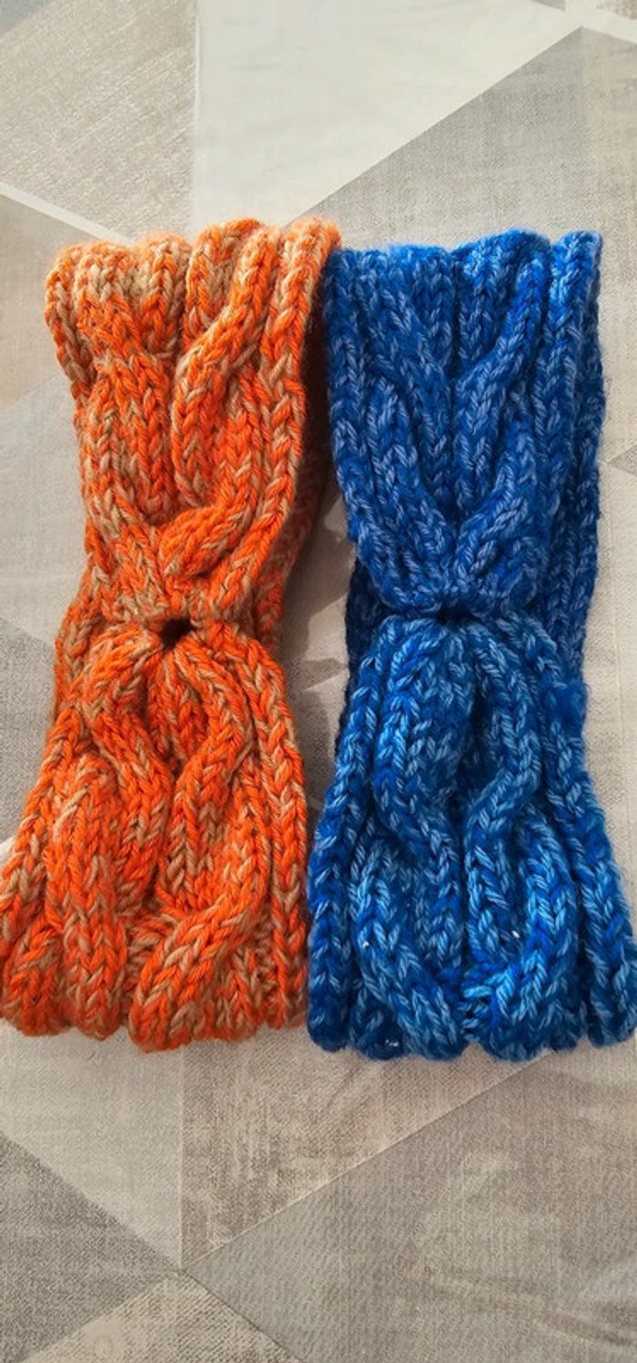 2 bandeau tricoté main