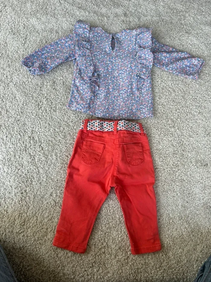 Lot : Joli ensemble printanier blouse et pantacourt - 12 mois - Gemo / Obaibi - photo numéro 5