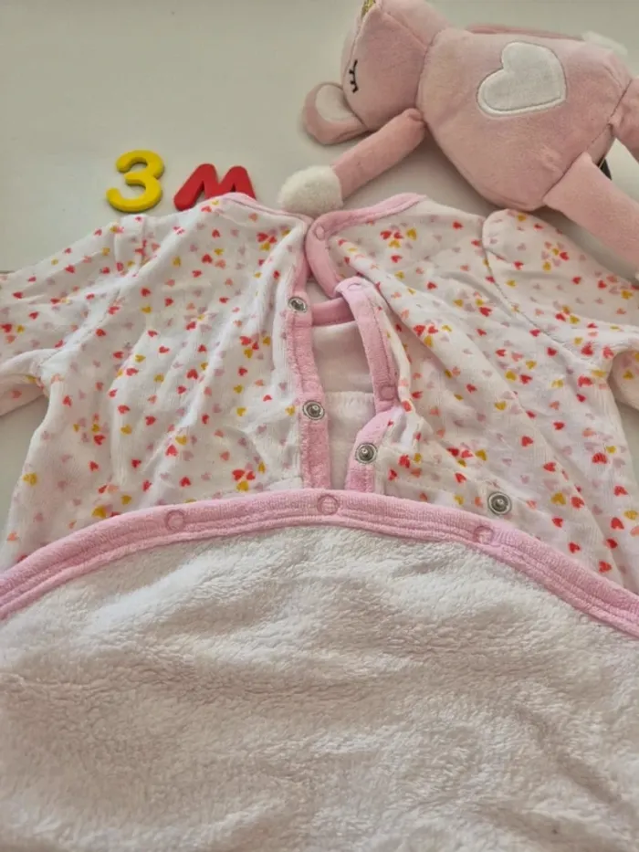 Pyjama DPAM du pareil au meme grenouillère velour pilow Neuf 3 mois 59cm  ultra doux - photo numéro 5