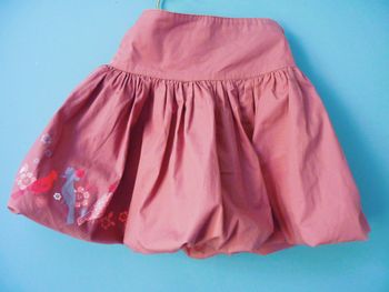 jupe fille o'kids 3 ans vertbaudet violet collection  oiseaux  TBE