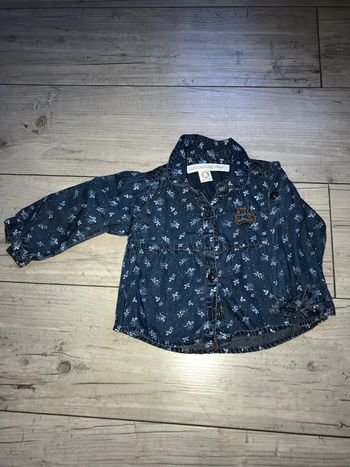 Chemise en jeans fleuries