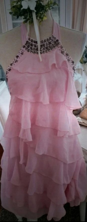Robe rose volantée dos nu Flower by Charm's Taille M/L Neuve