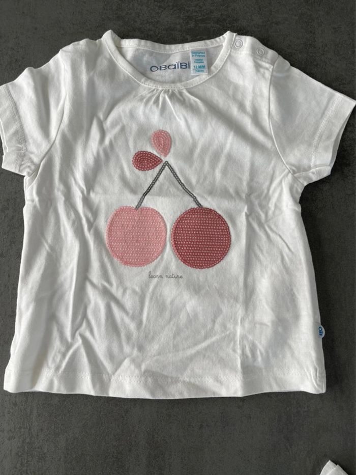 Lot de 3 tee-shirts fille 12 mois - photo numéro 3