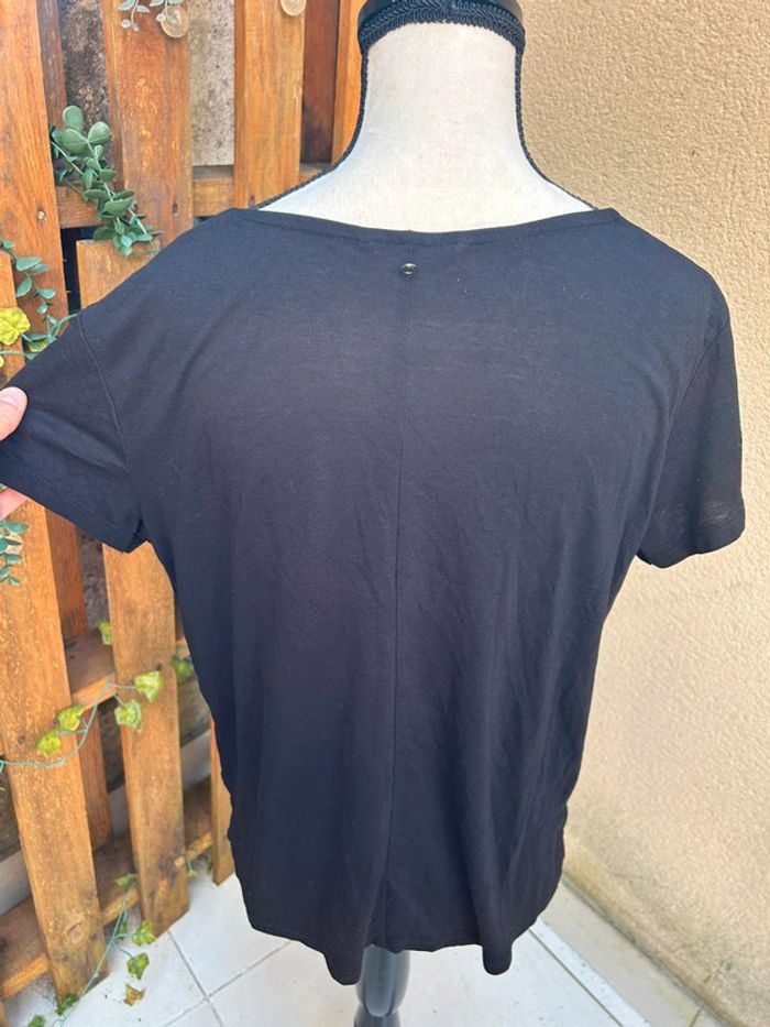 T-shirt haut noeud en bas  noir camaïeu femme taille M -38 été - photo numéro 4