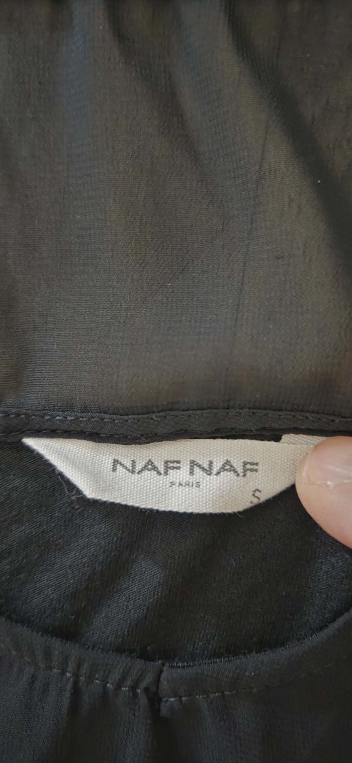 NAF NAF – Top Fluide Imprimé & Voile Transparent – Taille S – Élégant & Féminin - photo numéro 7