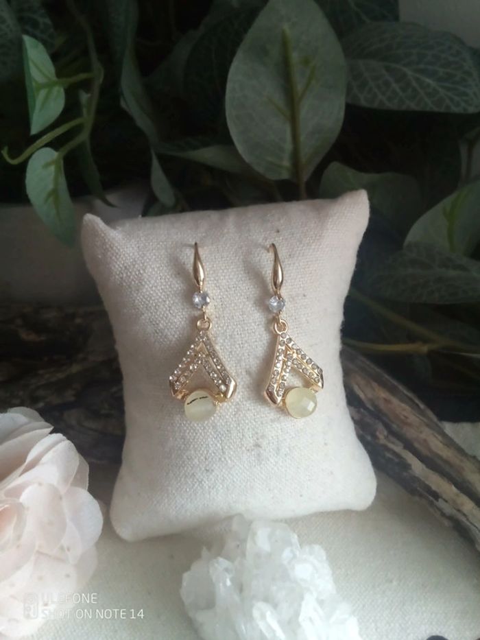 Boucles d'oreilles Pierres de jade phrénique - photo numéro 2