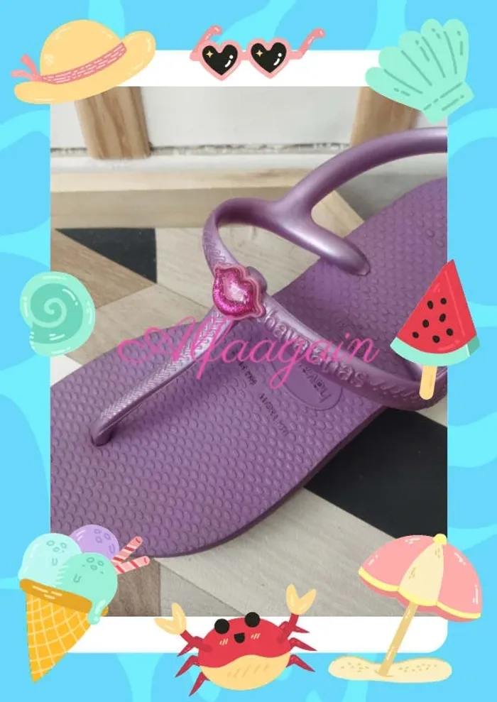 Tongs sandales 29 havaianas violettes - photo numéro 3