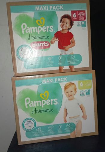 Lot de 2 carton de couches Pampers harmonie taille 6