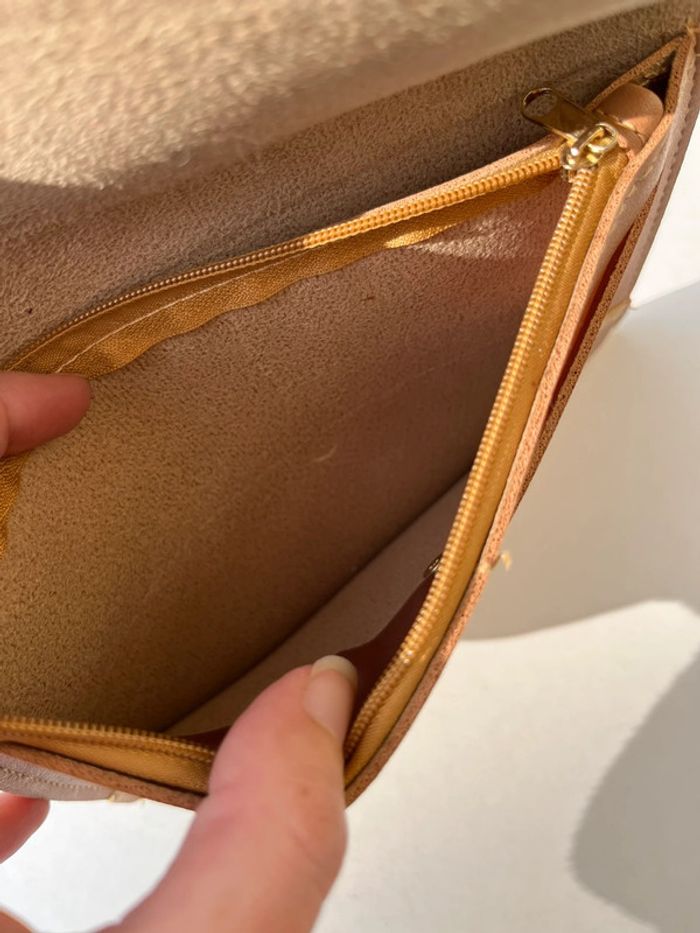 Pochette portefeuille style enveloppe - marron et doré - photo numéro 7