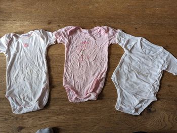 Lot 3 bodies manches courtes kitchoun / pommettes 9 mois