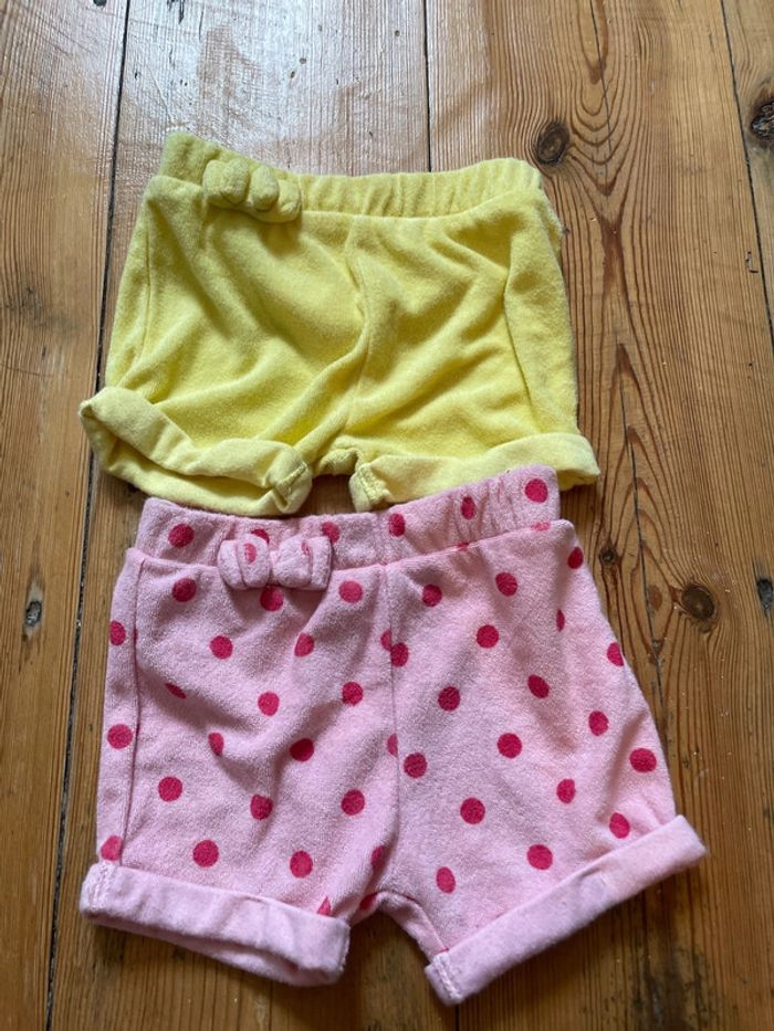 Lot de 2 shorts éponge 9 mois neufs