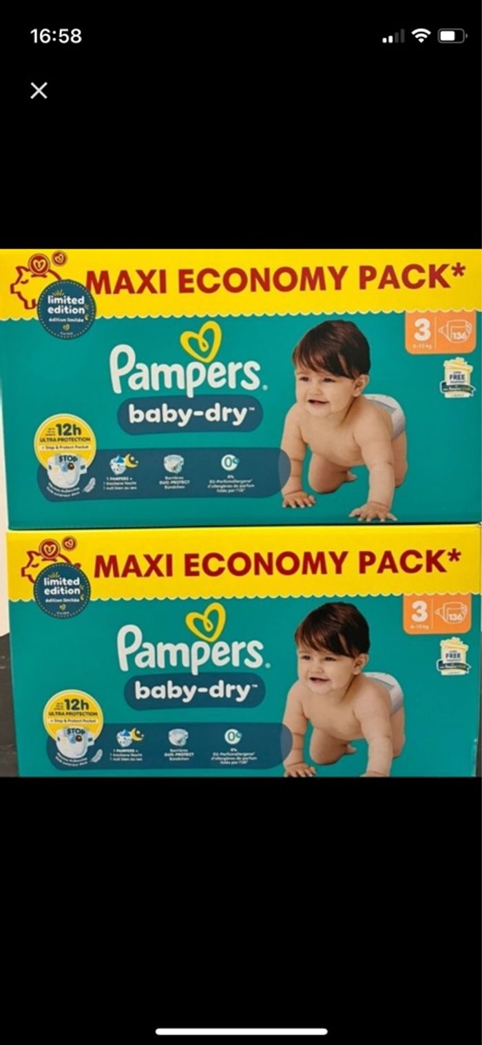 Pampers BabyDry Taille 3 x 272 couches